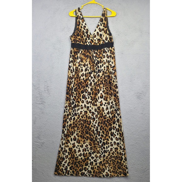 Zealous Dress Womens L Maxi Babydoll Animal Print Mob‎ Wife Leopard Baddie Y2K - Picture 2 of 16